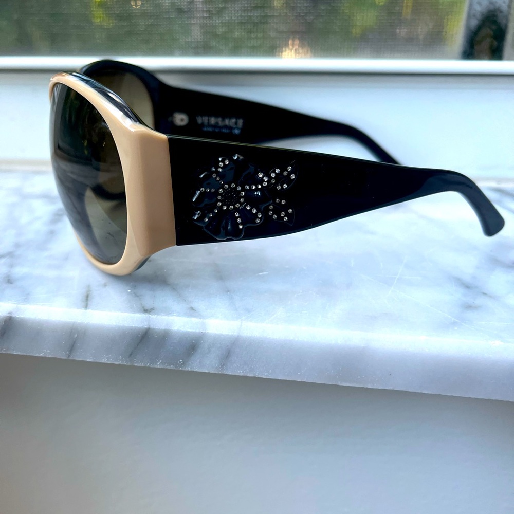 Versace floral rhinestone sunglasses